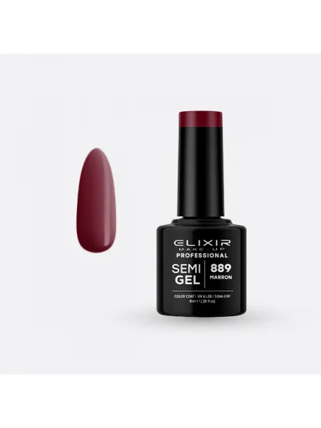 Elixir Semi Gel Ημιμόνιμο Βερνίκι 8ml – #889 (MARRON)