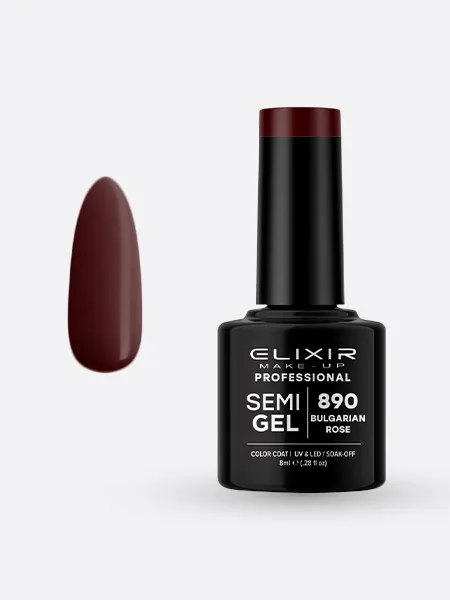 Elixir Semi Gel Ημιμόνιμο Βερνίκι 8ml – #890 (BULGARIAN ROSE)