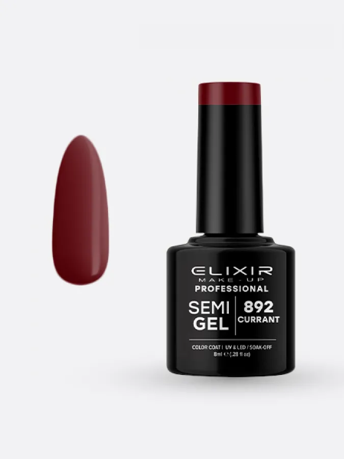 Elixir Semi Gel Ημιμόνιμο Βερνίκι 8ml – #892 (CURRANT)