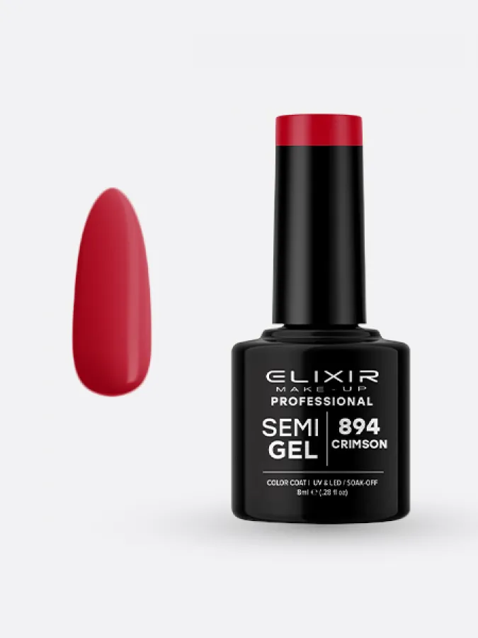 Elixir Semi Gel Ημιμόνιμο Βερνίκι 8ml – #894 (CRIMSON)