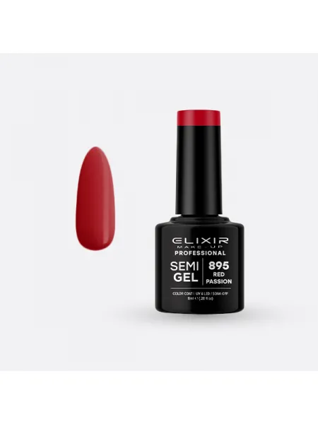 Elixir Semi Gel Ημιμόνιμο Βερνίκι 8ml – #895 (RED PASSION)