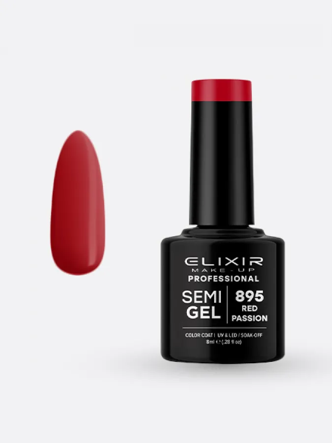 Elixir Semi Gel Ημιμόνιμο Βερνίκι 8ml – #895 (RED PASSION)