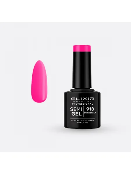 Elixir Semi Gel Ημιμόνιμο Βερνίκι 8ml – #913 (MAGENTA)