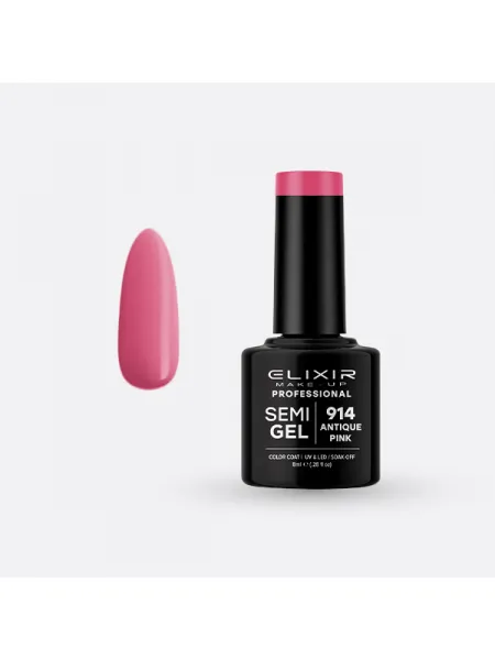 Elixir Semi Gel Ημιμόνιμο Βερνίκι 8ml – #914 (ANTIQUE PINK)