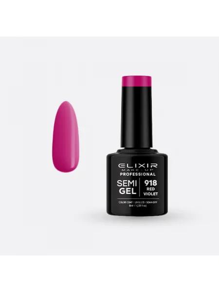Elixir Semi Gel Ημιμόνιμο Βερνίκι 8ml – #918 (RED VIOLET)