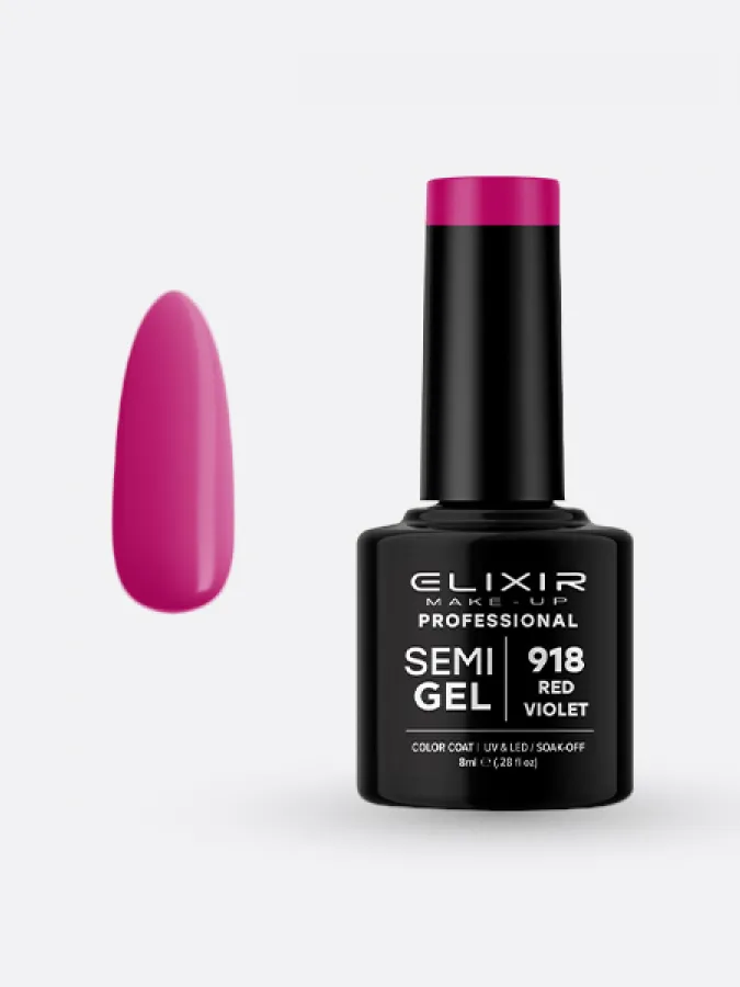 Elixir Semi Gel Ημιμόνιμο Βερνίκι 8ml – #918 (RED VIOLET)