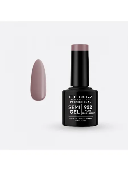 Elixir Semi Gel Ημιμόνιμο Βερνίκι 8ml – #922 (NUDE COMPLIMENT)