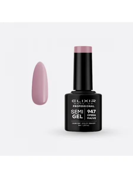 Elixir Semi Gel Ημιμόνιμο Βερνίκι 8ml – #947 (OPERA MAUVE)