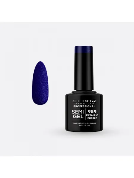Elixir Semi Gel Ημιμόνιμο Βερνίκι 8ml – #959 (METALLIC PURPLE)