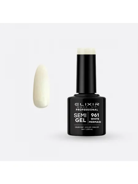 Elixir Semi Gel Ημιμόνιμο Βερνίκι 8ml – #961 (WHITE MERMAID)