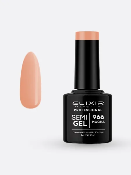 Elixir Semi Gel Ημιμόνιμο Βερνίκι 8ml – #966 (MOCHA)