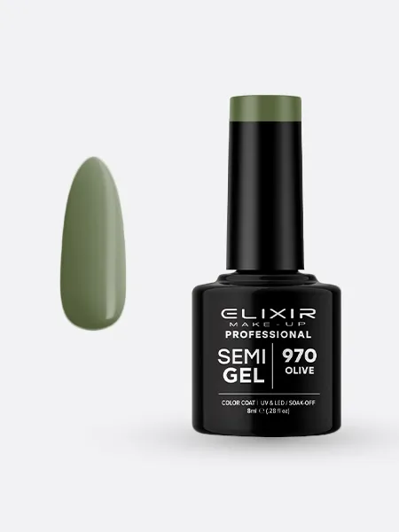 Elixir Semi Gel Ημιμόνιμο Βερνίκι 8ml – #970 (OLIVE)