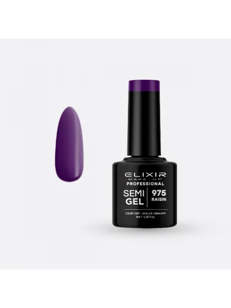 Elixir Semi Gel Ημιμόνιμο Βερνίκι 8ml – #975 (RAISIN)