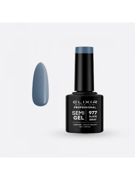 Elixir Semi Gel Ημιμόνιμο Βερνίκι 8ml – #977 (SLATE GRAY)