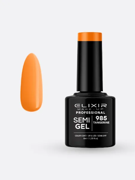 Elixir Semi Gel Ημιμόνιμο Βερνίκι 8ml – #985 (TANGERINE)