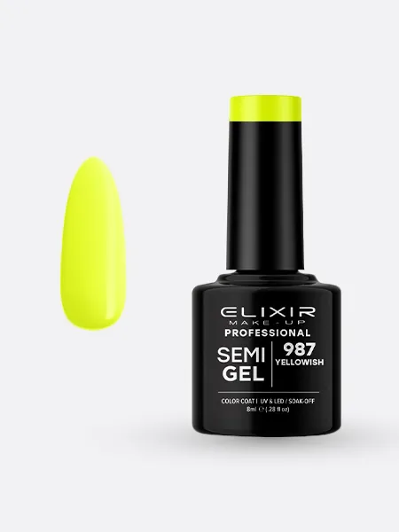 Elixir Semi Gel Ημιμόνιμο Βερνίκι 8ml – #987 (YELLOWISH)