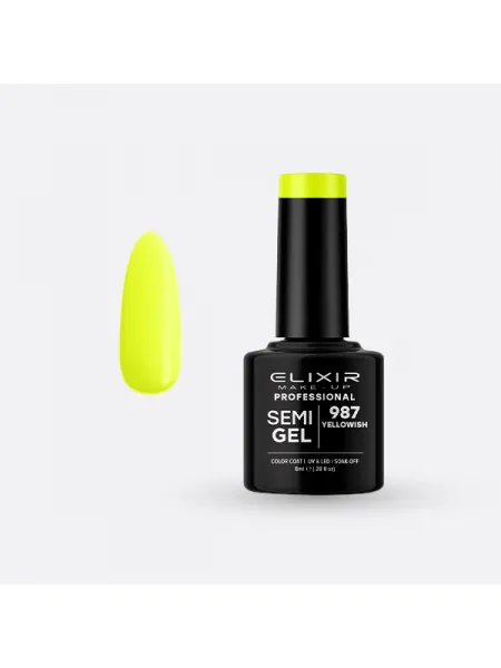 Elixir Semi Gel Ημιμόνιμο Βερνίκι 8ml – #987 (YELLOWISH)