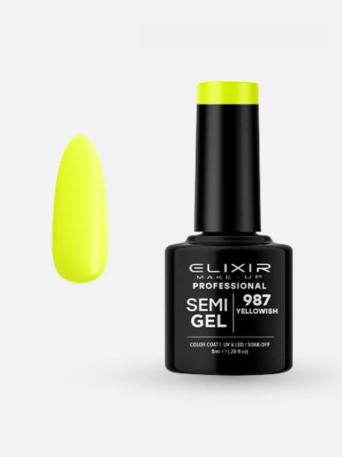 Elixir Semi Gel Ημιμόνιμο Βερνίκι 8ml – #987 (YELLOWISH)