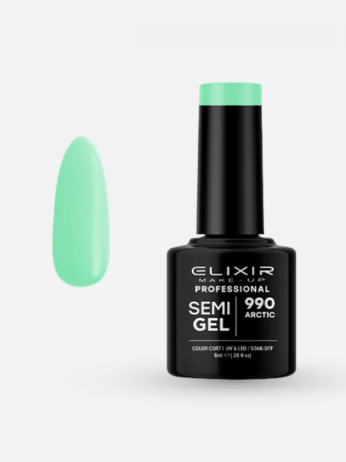 Elixir Semi Gel Ημιμόνιμο Βερνίκι 8ml – #990 (ARCTIC)