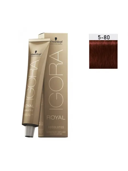 Schwarzkopf Igora Royal Absolutes 60ml #5-80 (Καστανό Ανοιχτό Κόκκινο Φυσικό)