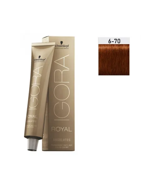 Schwarzkopf Igora Royal Absolutes 60ml #6-70 (Ξανθό Σκούρο Χάλκινο Φυσικό)