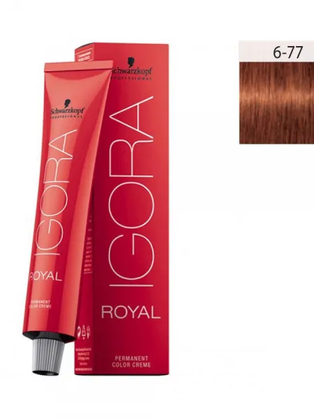 Schwarzkopf Igora Royal 60ml #6-77 Ξανθό Σκούρο Εντονο Χάλκινο