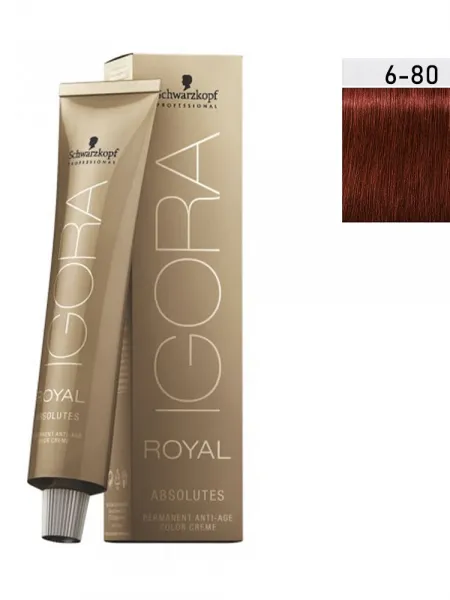 Schwarzkopf Igora Royal Absolutes 60ml #6-80 (Ξανθό Σκούρο Κόκκινο Φυσικό)
