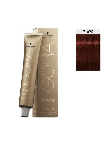 Schwarzkopf Igora Royal Absolutes 60ml #7-470 ΞΑΝΘΟ ΜΕΣΑΙΟ ΜΠΕΖ ΧΑΛΚΙΝΟ ΦΥΣΙΚΟ
