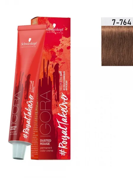 Schwarzkopf Igora Royal Dusted Rouge 60ml #7-764 Ξανθό Μεσαίο Χάλκινο Μαρόν Μπεζ