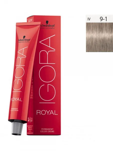 Schwarzkopf Igora Royal 60ml #9-1 Ξανθό Πολύ Ανοιχτό Σαντρέ