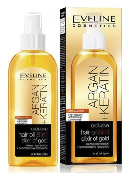 EVELINE Exclusive Argan Keratin Hair Oil 8 In 1 150ml