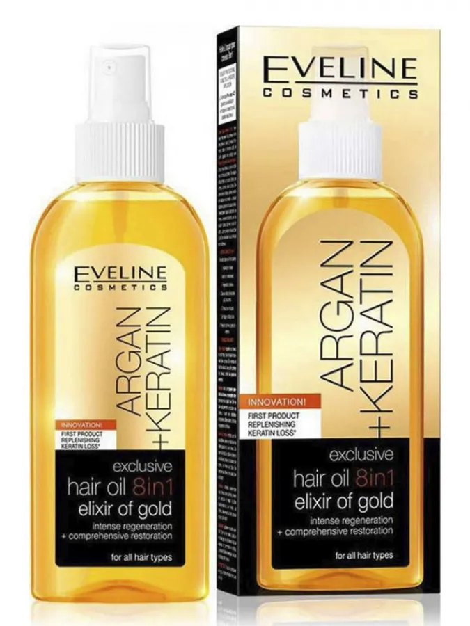 EVELINE Exclusive Argan Keratin Hair Oil 8 In 1 150ml EVELINE Exclusive Argan Keratin Hair Oil 8 In 1 150ml