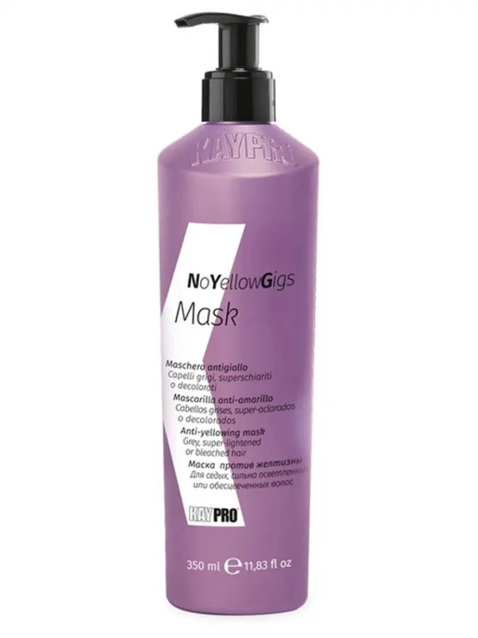 KayPro No Yellow Gigs Mask 350ml – Μάσκα Μαλλιών Κατά της Κιτρινίλας για Ψυχρούς Ξανθούς Τόνους, Λάμψη & Απαλότητα