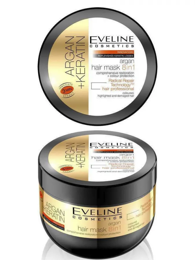 EVELINE Argan + Keratin Hair Mask 8 in 1 300ml