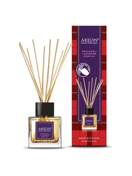 AREON Home Perfume Άρωματικό Χώρου Με Στικς 50ml #Patchouli, Lavender & Vanilla