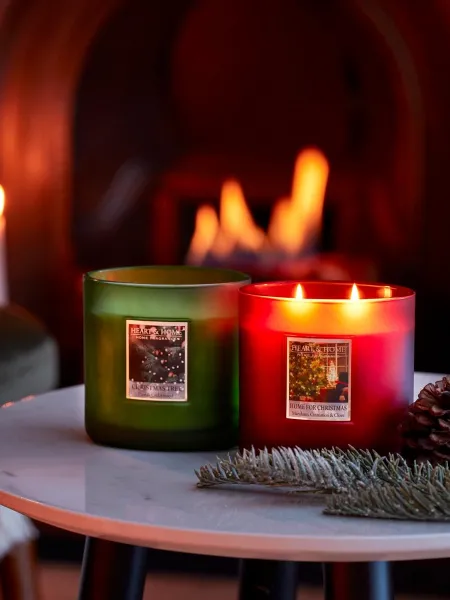 Heart and Home Άρωματικό Κερί Σόγιας σε Βάζο με Διπλο Φυτίλι Σετ Δώρου 2τμχ 220gr