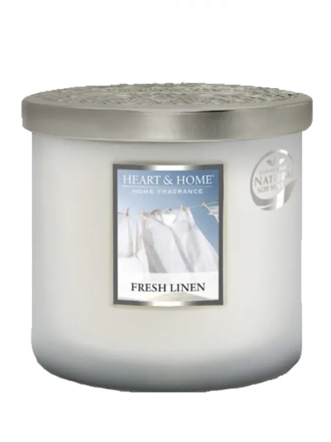 Heart and Home Άρωματικό Κερί με Διπλό Φυτίλι 40h 230gr #Δροσερό Λινό
