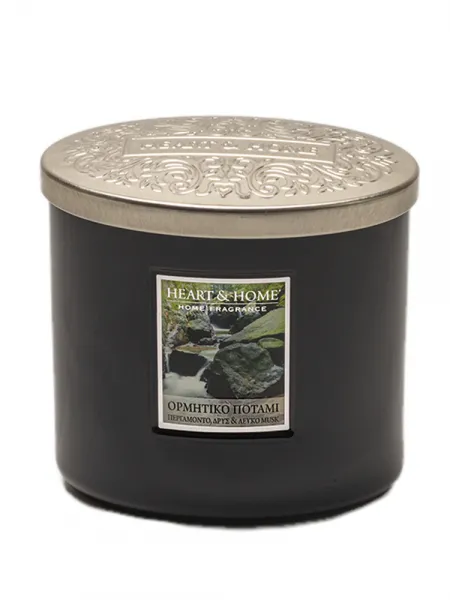 Heart and Home Άρωματικό Κερί με Διπλό Φυτίλι 40h 230gr #Ορμητικό Ποτάμι