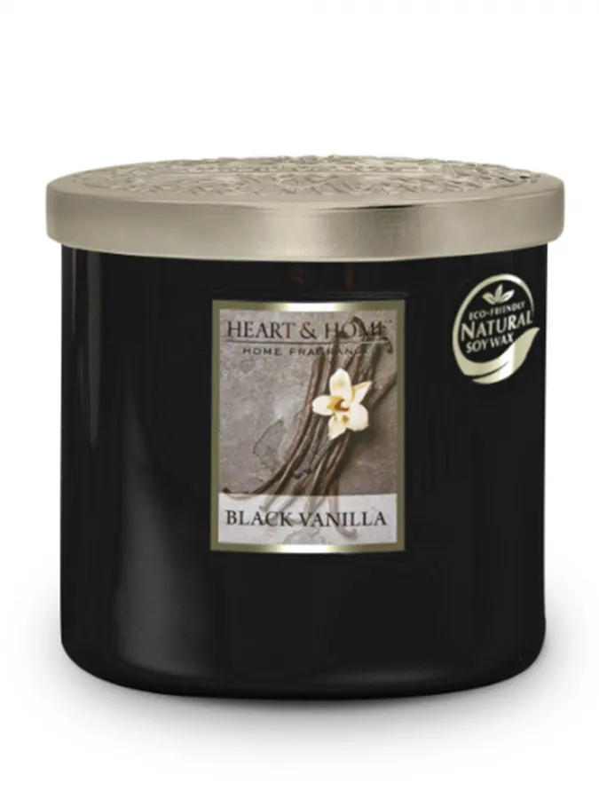 Heart and Home Άρωματικό Κερί με Διπλό Φυτίλι 40h 230gr #Μαύρη Βανίλια