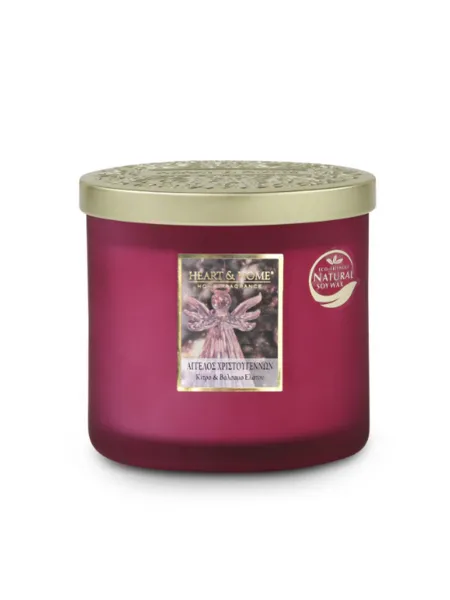 Heart and Home Άρωματικό Κερί με Διπλό Φυτίλι 40h 230gr #Άγγελος Χριστουγέννων