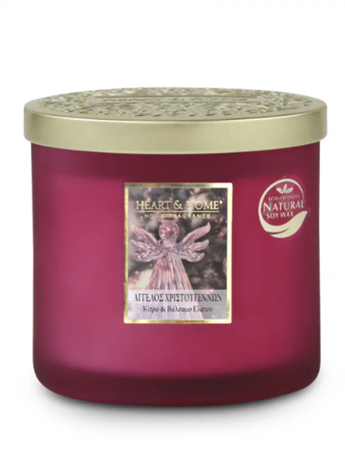 Heart and Home Άρωματικό Κερί με Διπλό Φυτίλι 40h 230gr #Άγγελος Χριστουγέννων