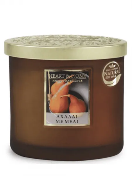 Heart and Home Άρωματικό Κερί με Διπλό Φυτίλι 40h 220gr #ΑΧΛΑΔΙ ΜΕ ΜΕΛΙ
