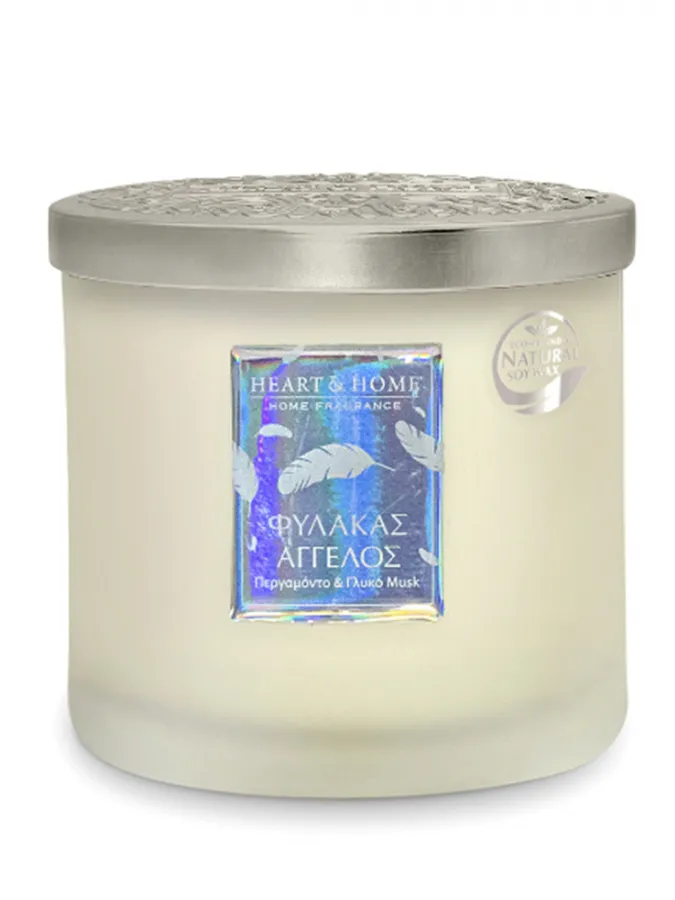 Heart and Home Άρωματικό Κερί με Διπλό Φυτίλι 40h 230gr #Φύλακας Άγγελος