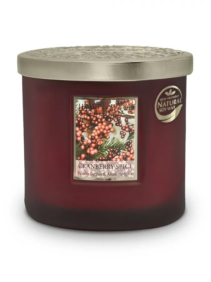 Heart and Home Άρωματικό Κερί με Διπλό Φυτίλι 40h 230gr #Πικάντικο Κράνμπερι