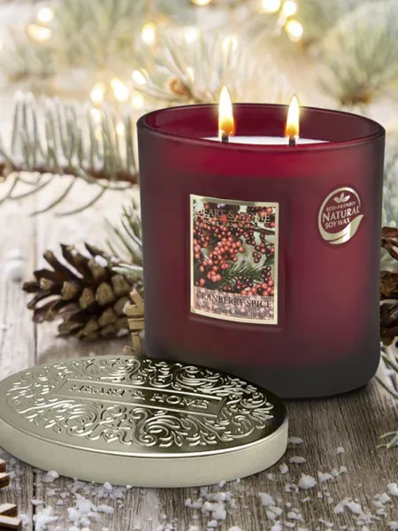 Heart and Home Άρωματικό Κερί με Διπλό Φυτίλι 40h 230gr #Πικάντικο Κράνμπερι