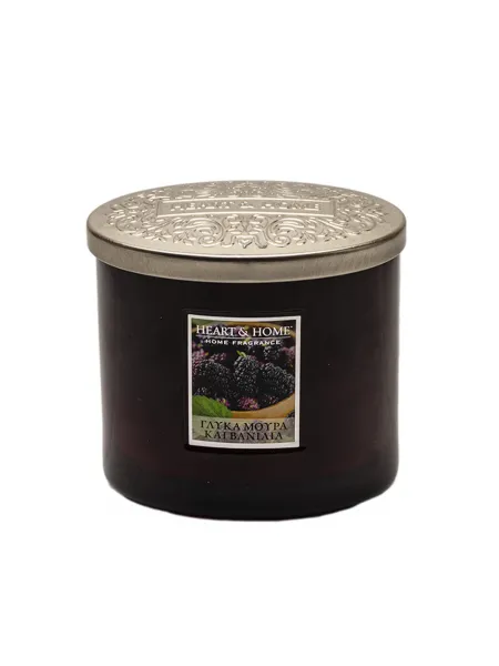 Heart and Home Άρωματικό Κερί με Διπλό Φυτίλι 40h 230gr #Γλυκά Μούρα και Βανίλια