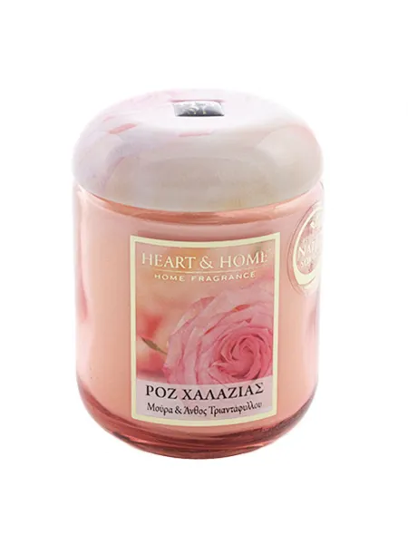 Heart and Home Άρωματικό Κερί 30h 115gr #Ροζ Χαλαζίας