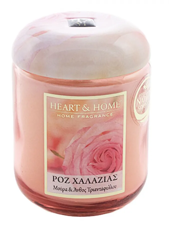 Heart and Home Άρωματικό Κερί 30h 115gr #Ροζ Χαλαζίας