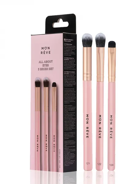 Mon Reve All About Eyes 3 Brush Set - Σετ 3 Βασικών Πινέλων Ματιών