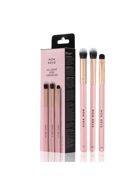 Mon Reve All About Eyes 3 Brush Set - Σετ 3 Βασικών Πινέλων Ματιών